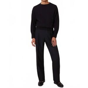 NEW STOFFA crewneck cotton mouline sweater in charcoal